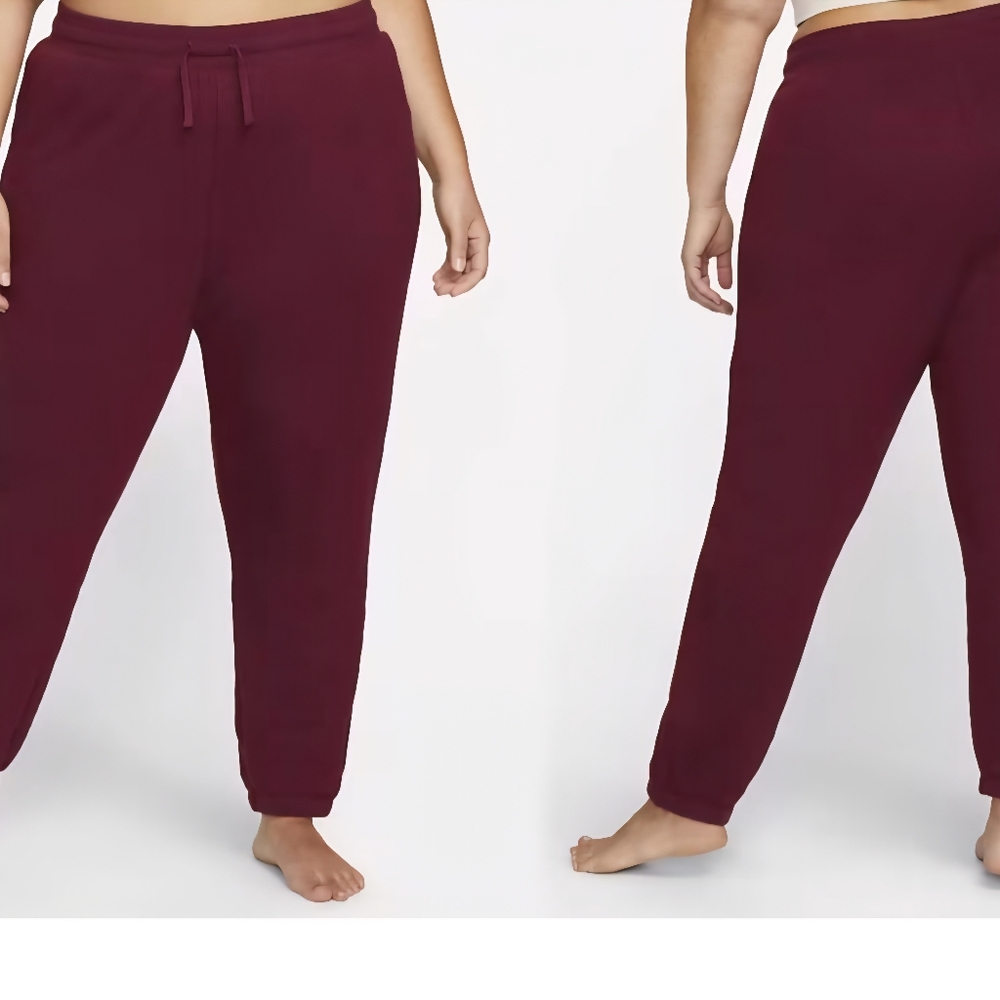 Nike Yoga Therma-Fit High Rise Burgundy Fleece Jogger Pants. Size 3X